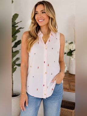 Workshop Republic Clothing sleeveless button-down top| women’s | L